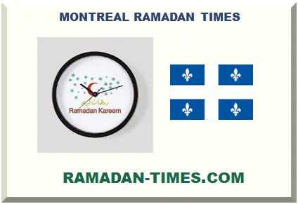 MONTREAL RAMADAN TIMETABLE 2026 