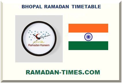BHOPAL RAMADAN TIMETABLE 2025 