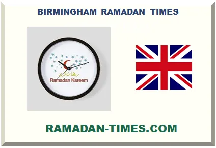 BIRMINGHAM RAMADAN TIMETABLE 2026 